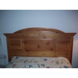 3 PINE DOUBLE HEADBOARDS AND NIGHT TABLE